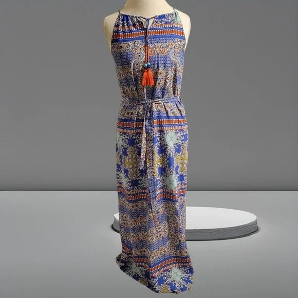 The Limited Floral Lined Maxi Dress Side Slit Polyester Spandex Size Small - Picture 2 of 5